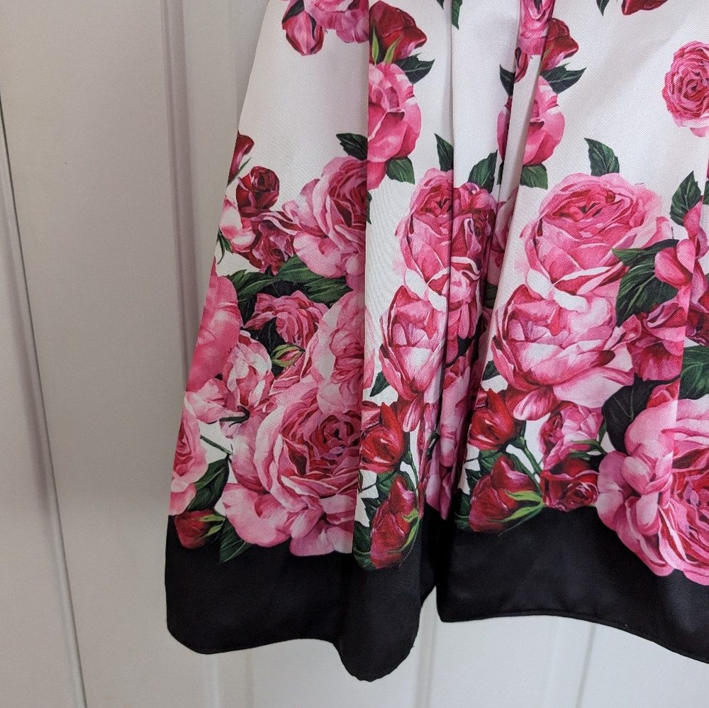 Camille La Vie Boutique Floral Sleeveless Dress with Pink Roses - Picture 5 of 10